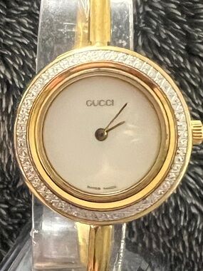 💎 RARE Gucci DIAMOND CUT Gold Bezel ONLY